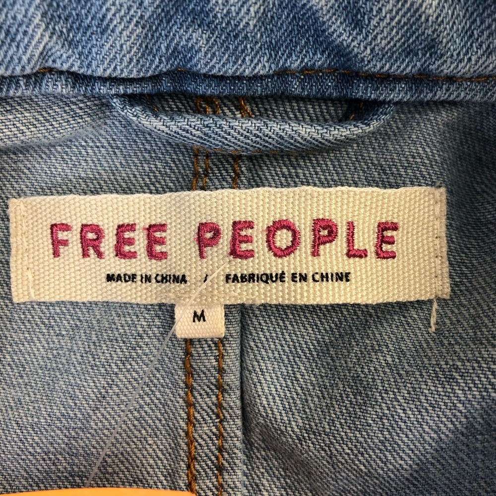 Free People Denim Seamed And Structured Jacket - Picture 7 of 8